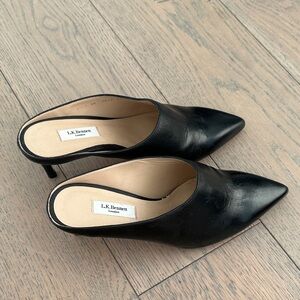 LK Bennett Classic Black Leather Mules. EU38